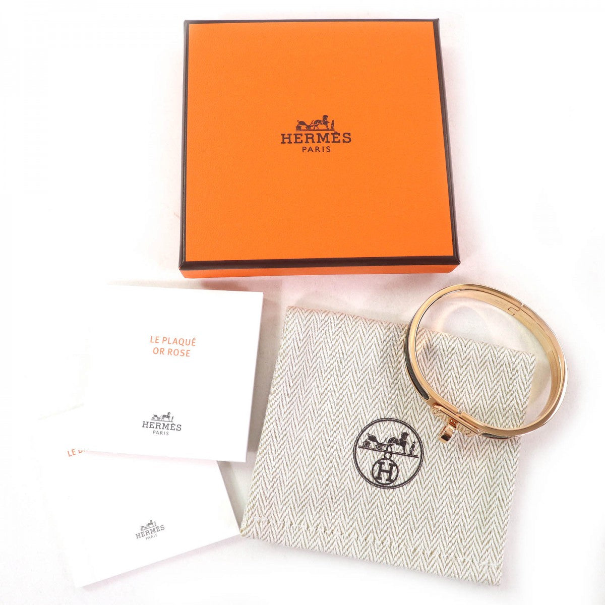 HERMES Bangle Gold Plated Gold black Mini Clic Kelly Mini Clic Kelly