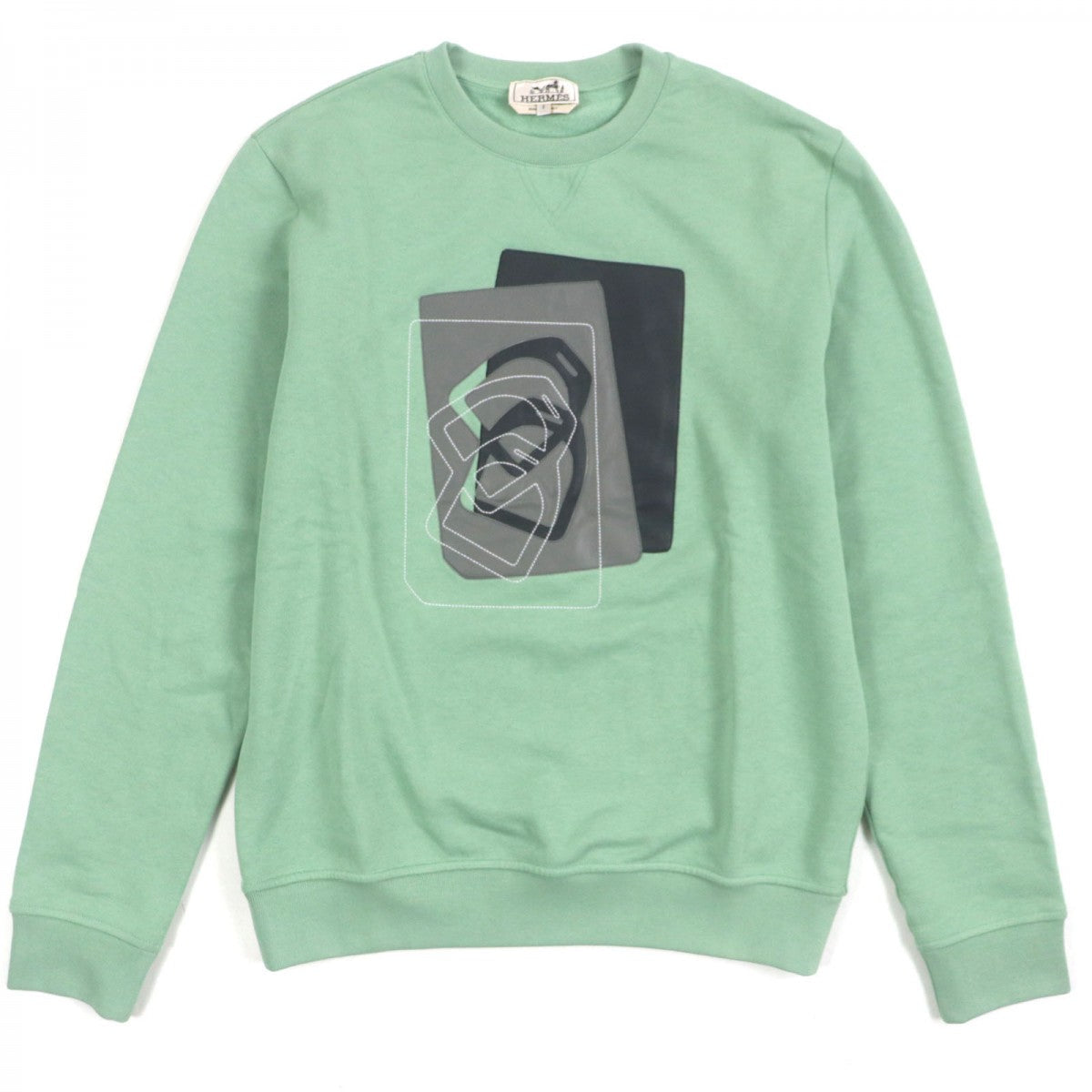 HERMES sweat cotton green S