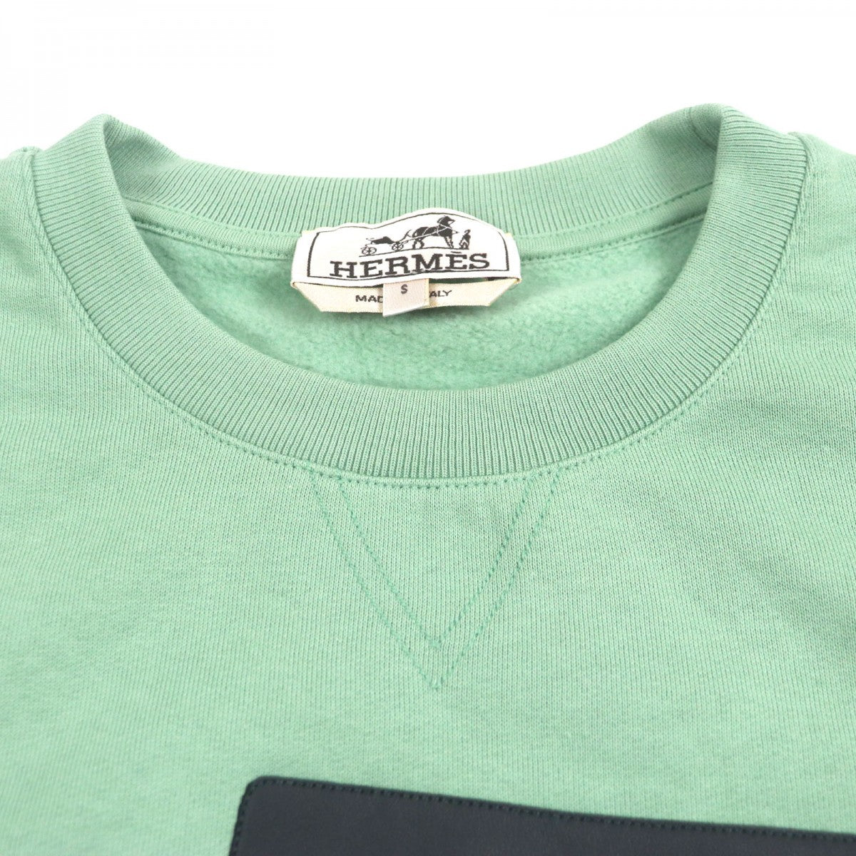 HERMES sweat cotton green S
