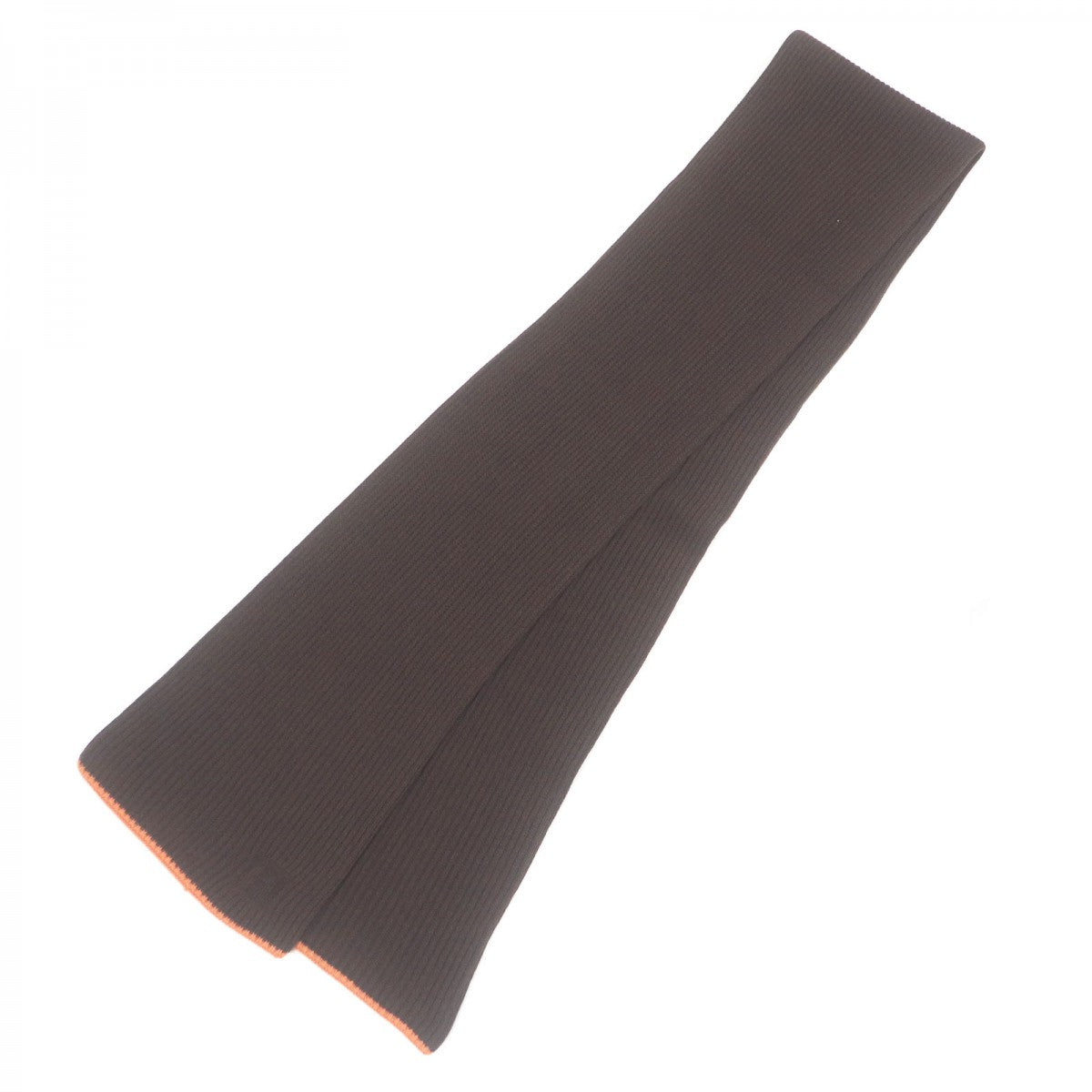 HERMES Scarf cashmere Brown orange