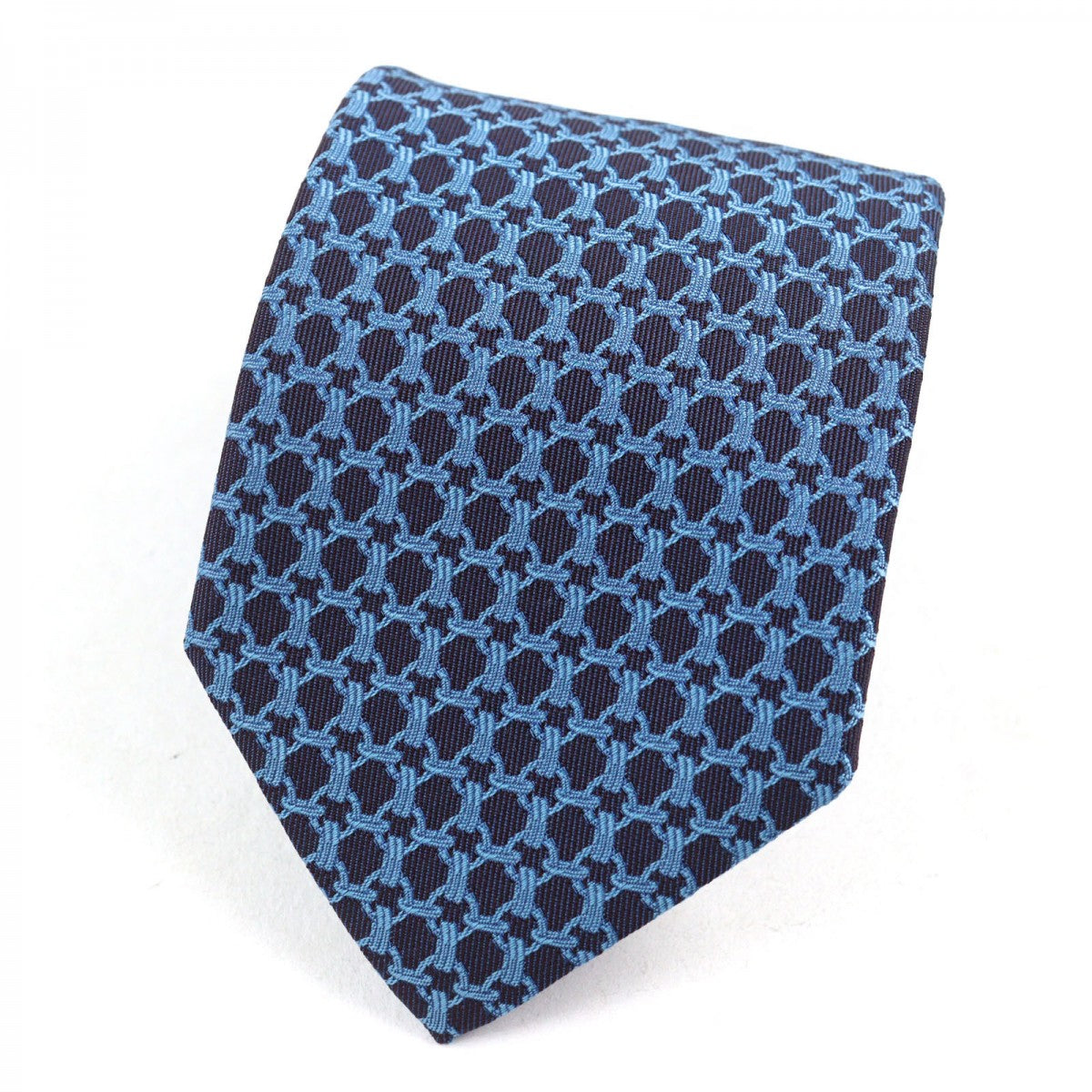 HERMES tie 659059T silk blue CRAVATE