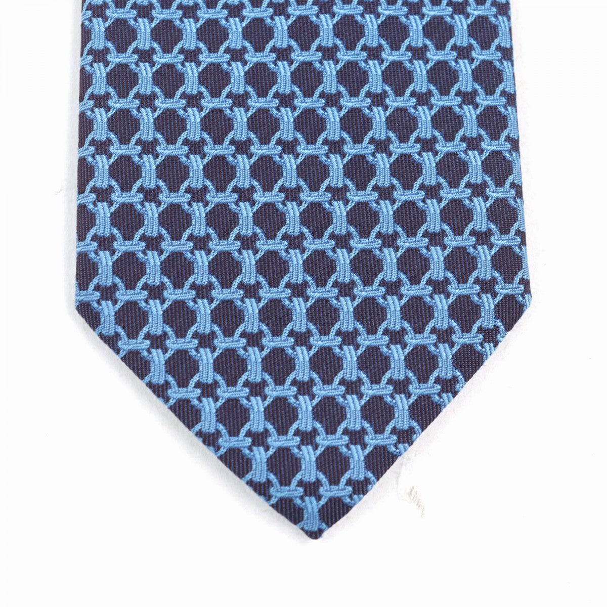 HERMES tie 659059T silk blue CRAVATE