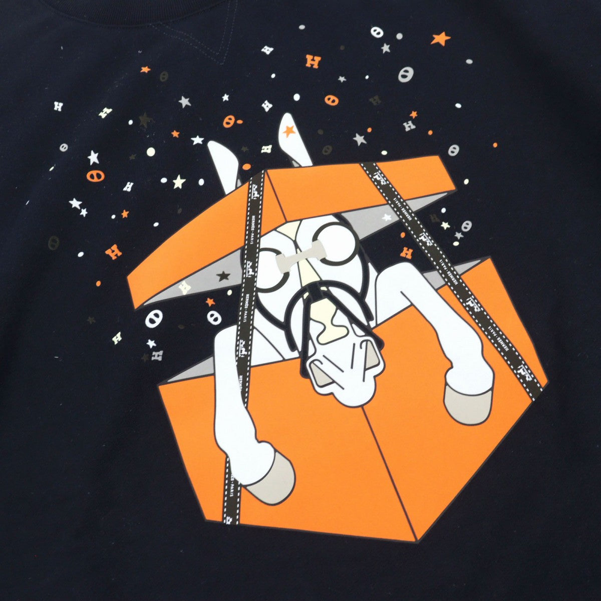 HERMES sweat cotton Navy type Boite Surprise M