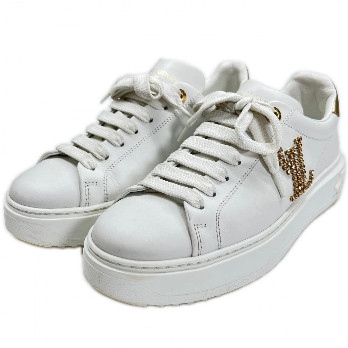 LOUIS VUITTON sneakers leather white Timeout line 36