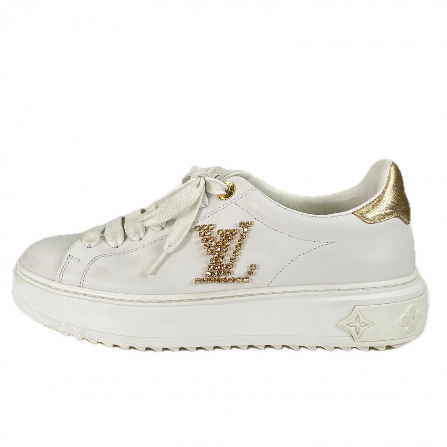LOUIS VUITTON sneakers leather white Timeout line 36