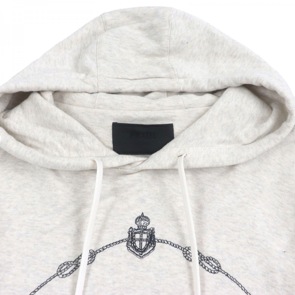 PRADA Hoodie UJL24B cotton Light gray S