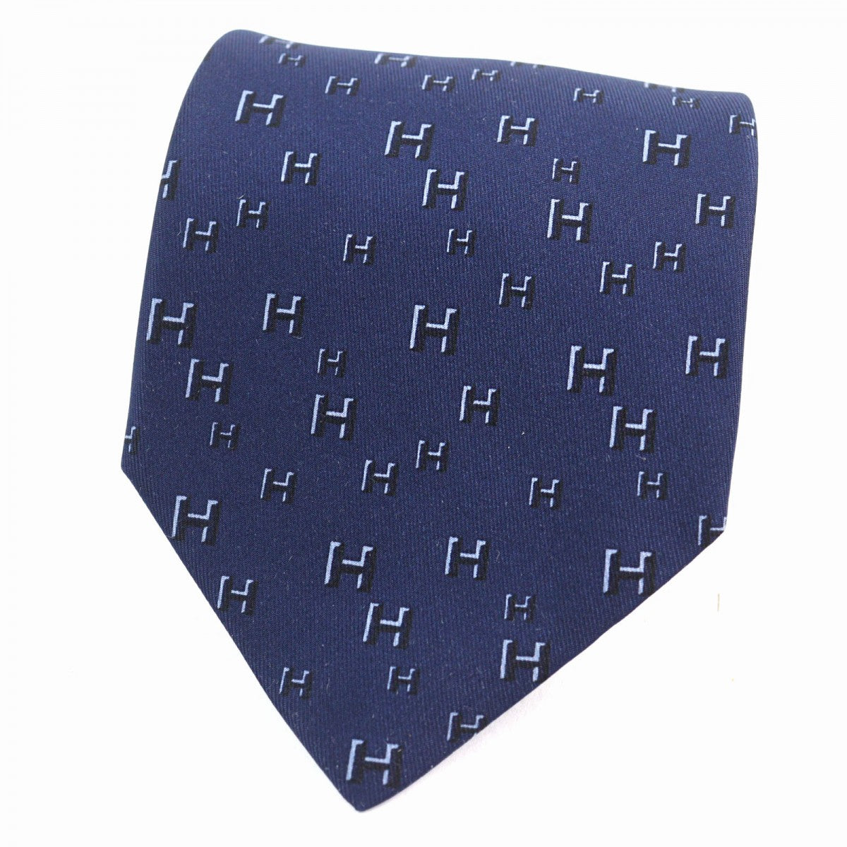 HERMES tie 5183 IA silk Navy type CRAVATE