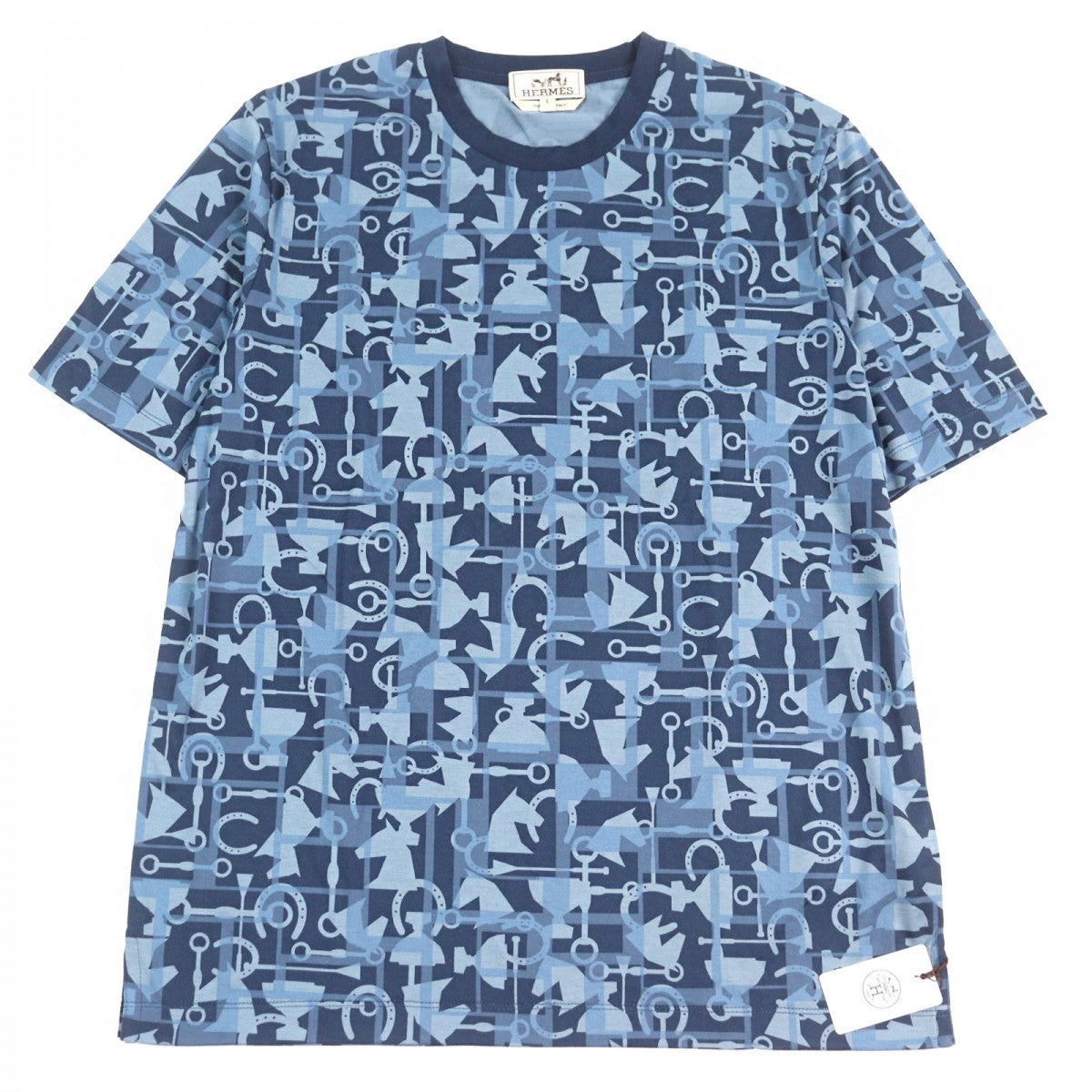 HERMES Short sleeve T-shirt cotton Blue type S