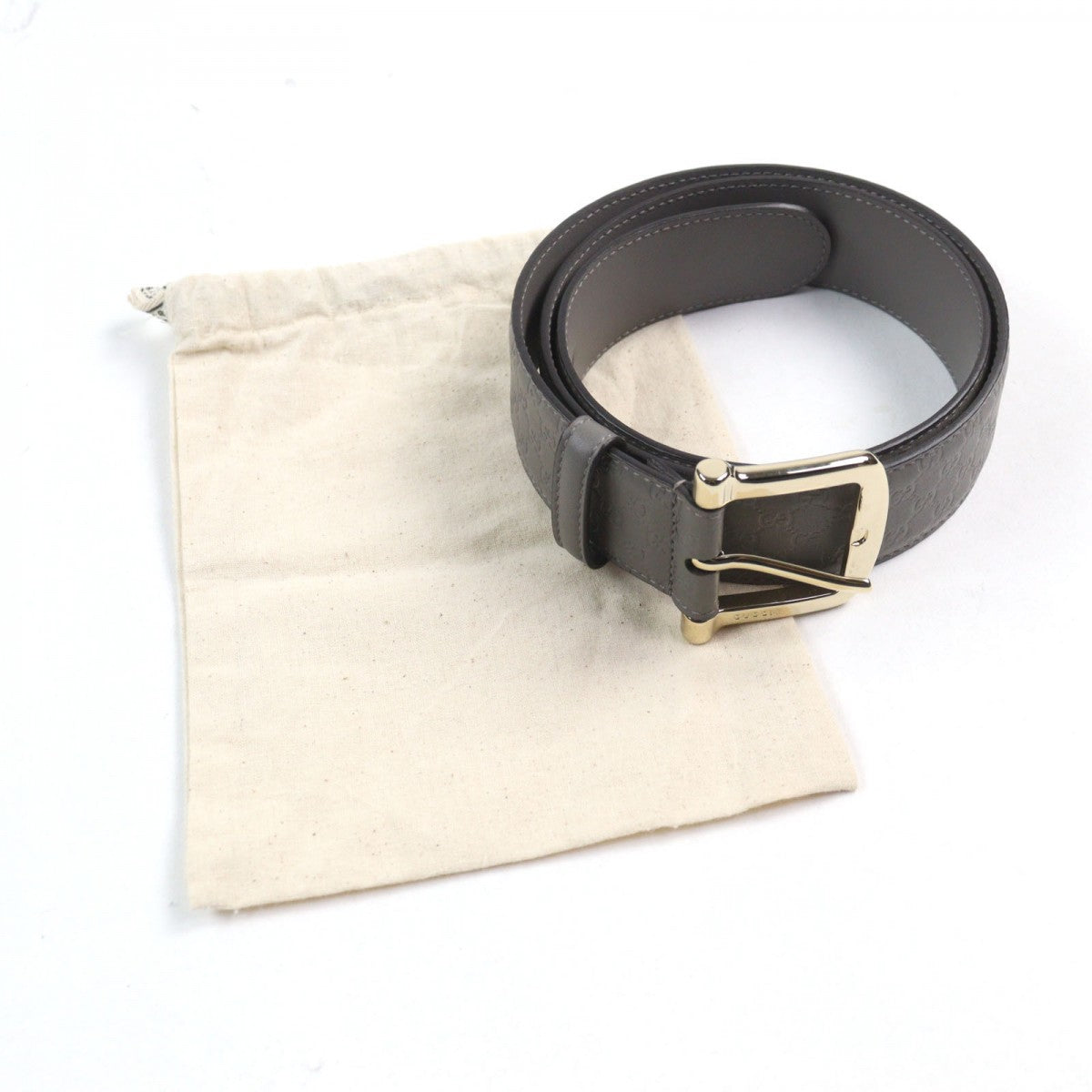 GUCCI belt 281548 leather gray