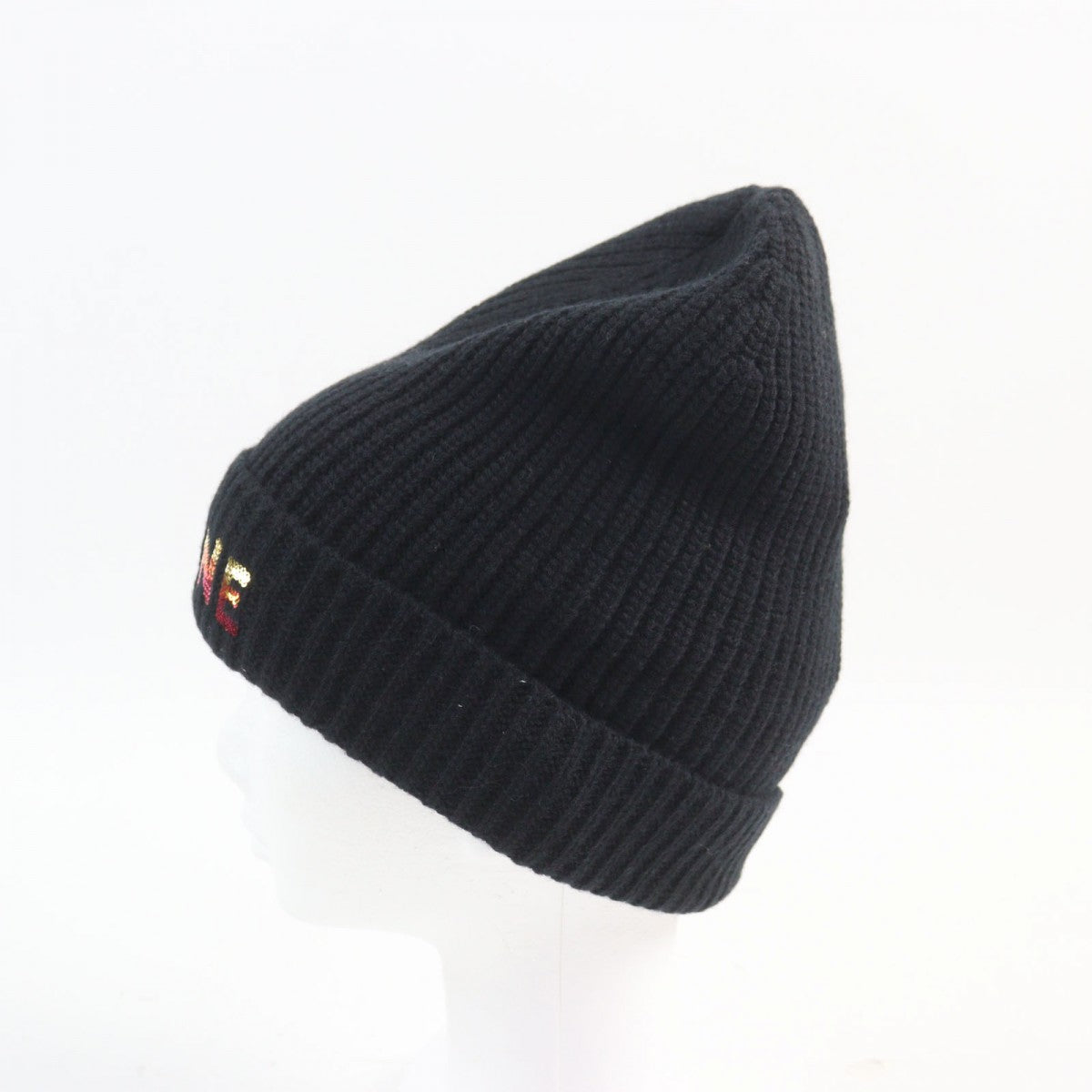 CELINE Knit cap 2A07Z666Q wool Black type Embroidered Beanie