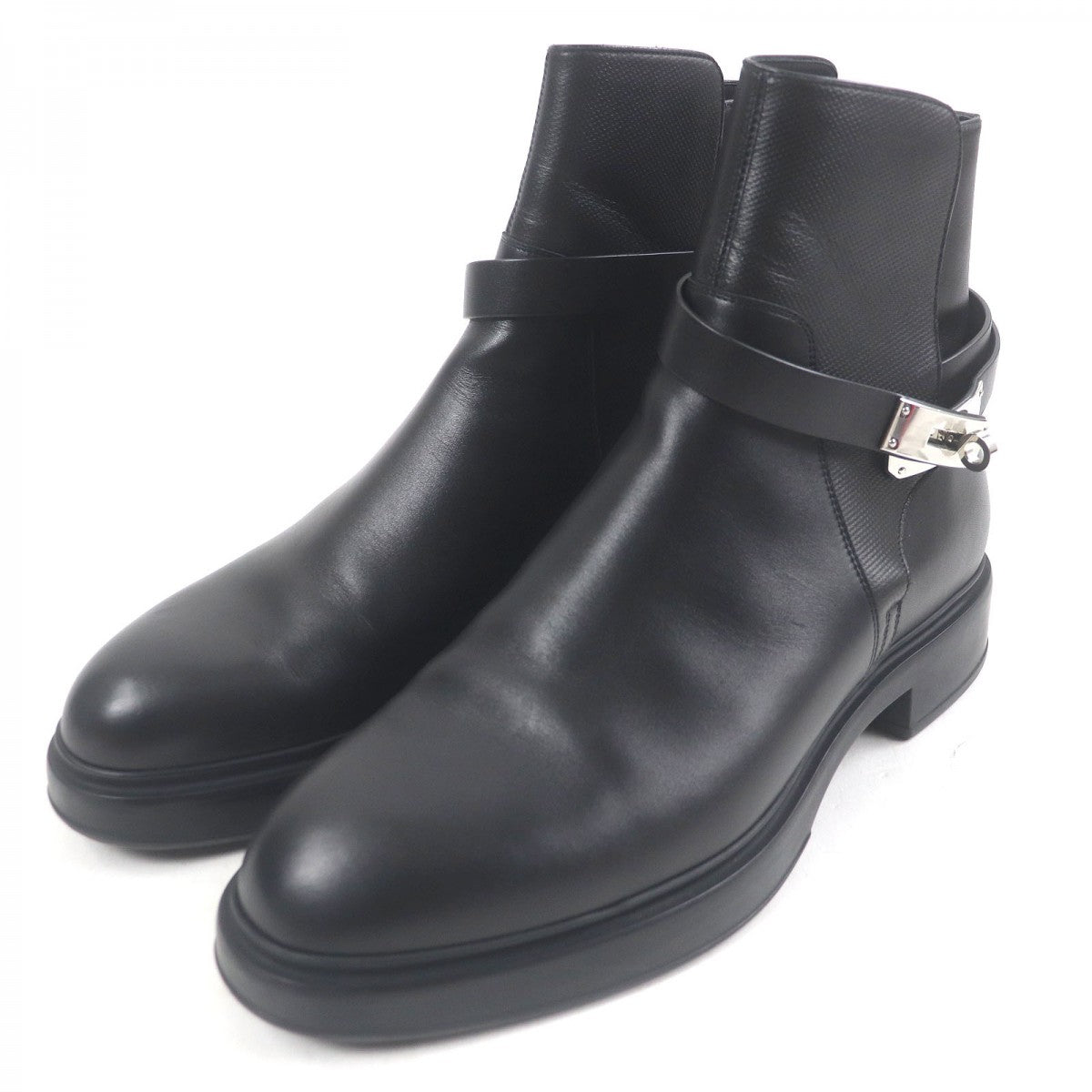 HERMES Ankle boots leather black veo 42.5