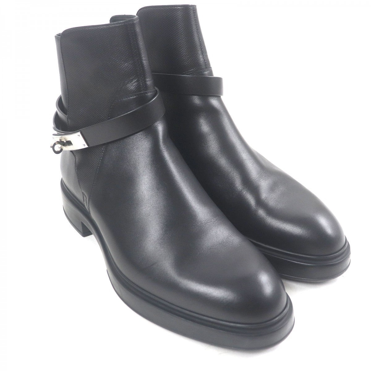 HERMES Ankle boots leather black veo 42.5