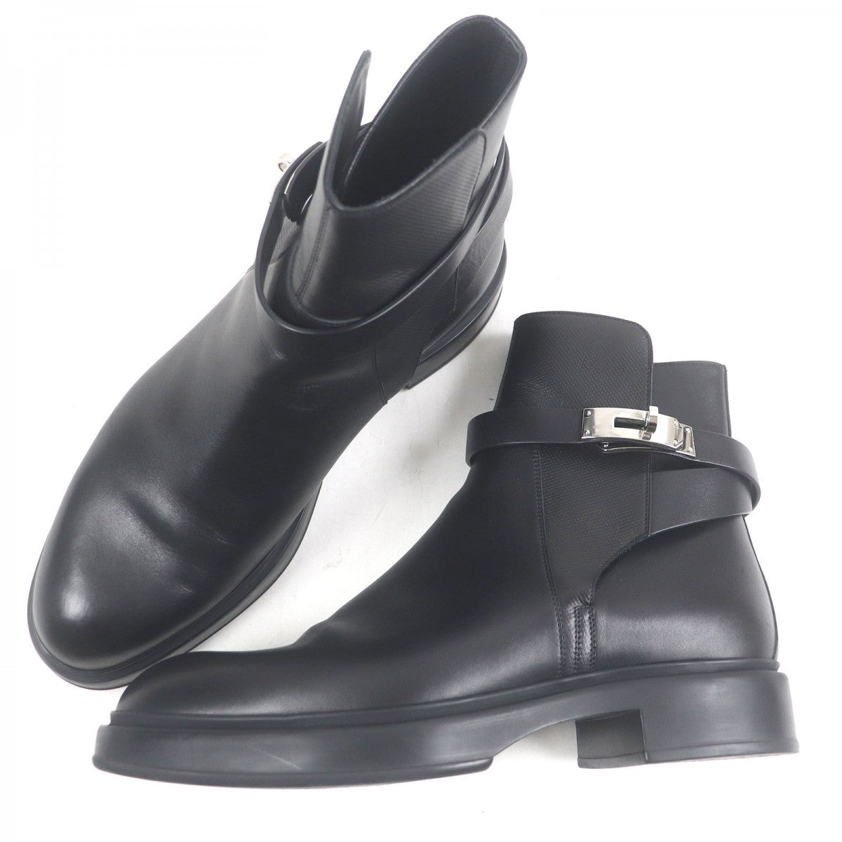HERMES Ankle boots leather black veo 42.5