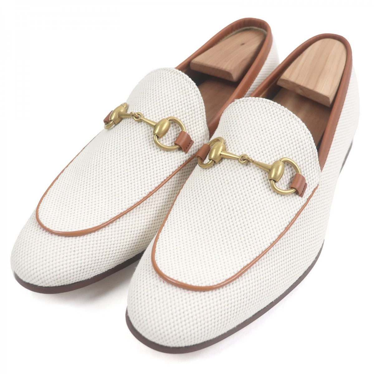 GUCCI loafers 430088 canvas Ivory brown 6