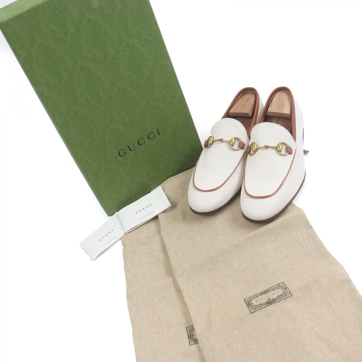 GUCCI loafers 430088 canvas Ivory brown 6