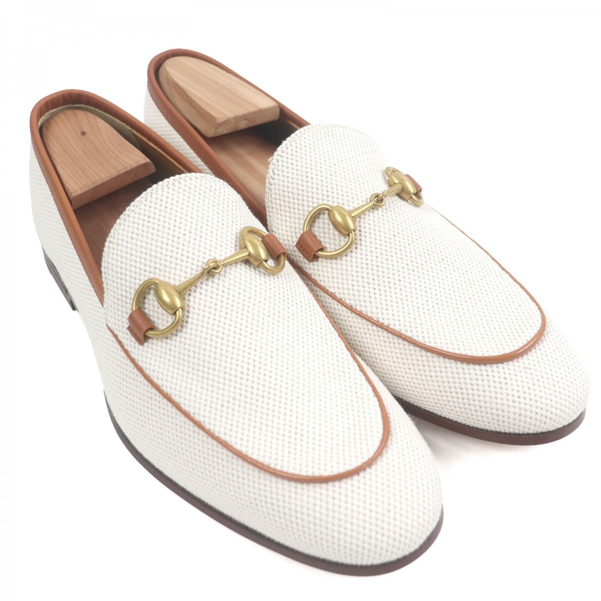 GUCCI loafers 430088 canvas Ivory brown 6