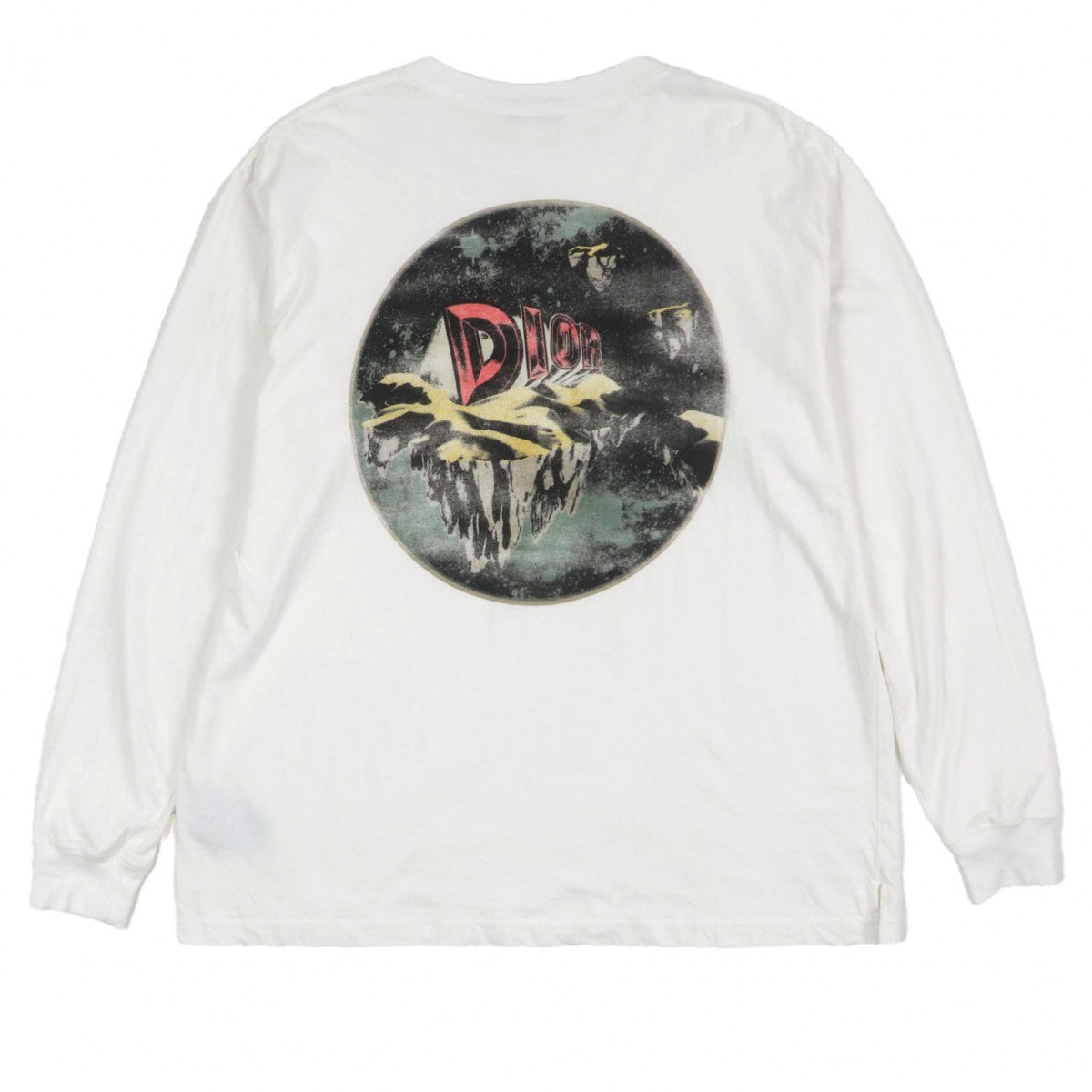 Dior HOMME Long-sleeved T-shirt 393J675A0817 cotton white Printed Sweat Shirt L