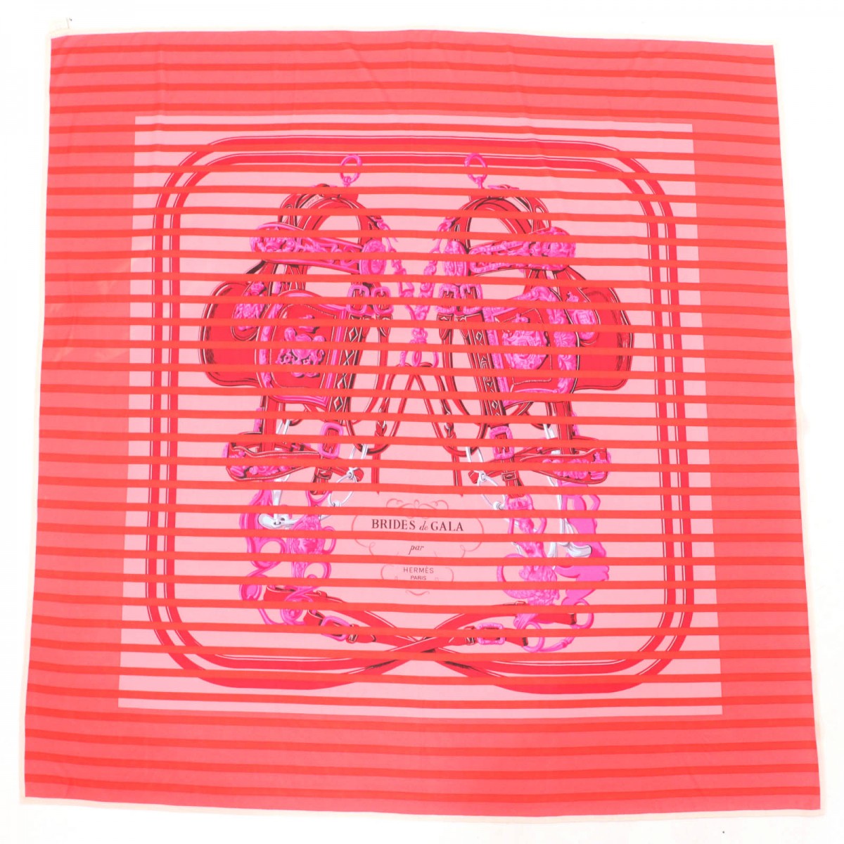 HERMES scarf silk Red type BRIDES de GALA Brides for ceremonies