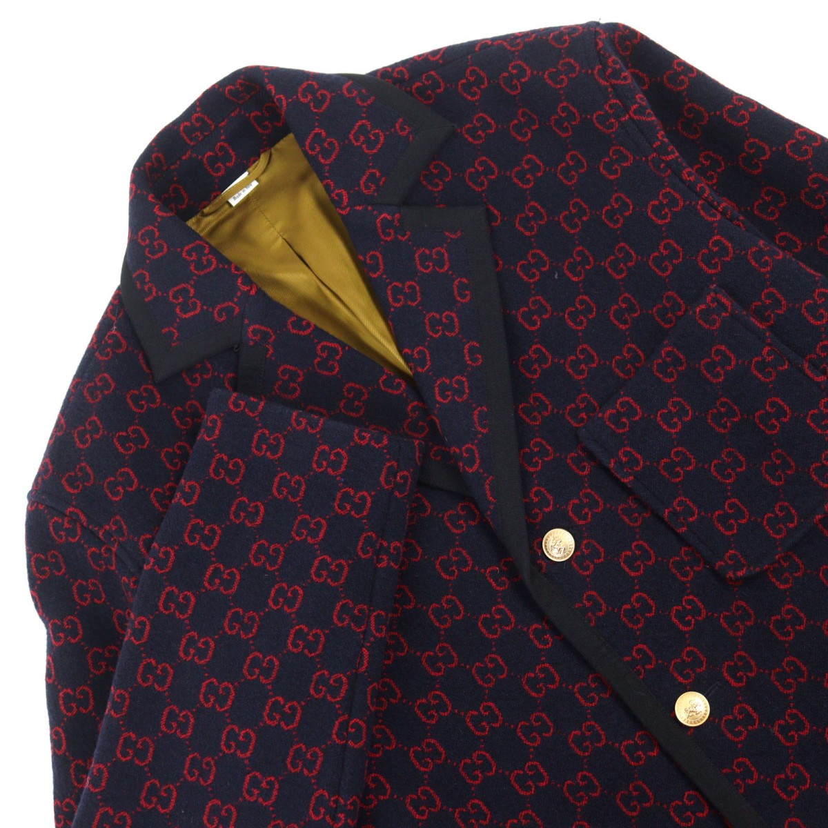 GUCCI coat 597911 wool Navy red 44