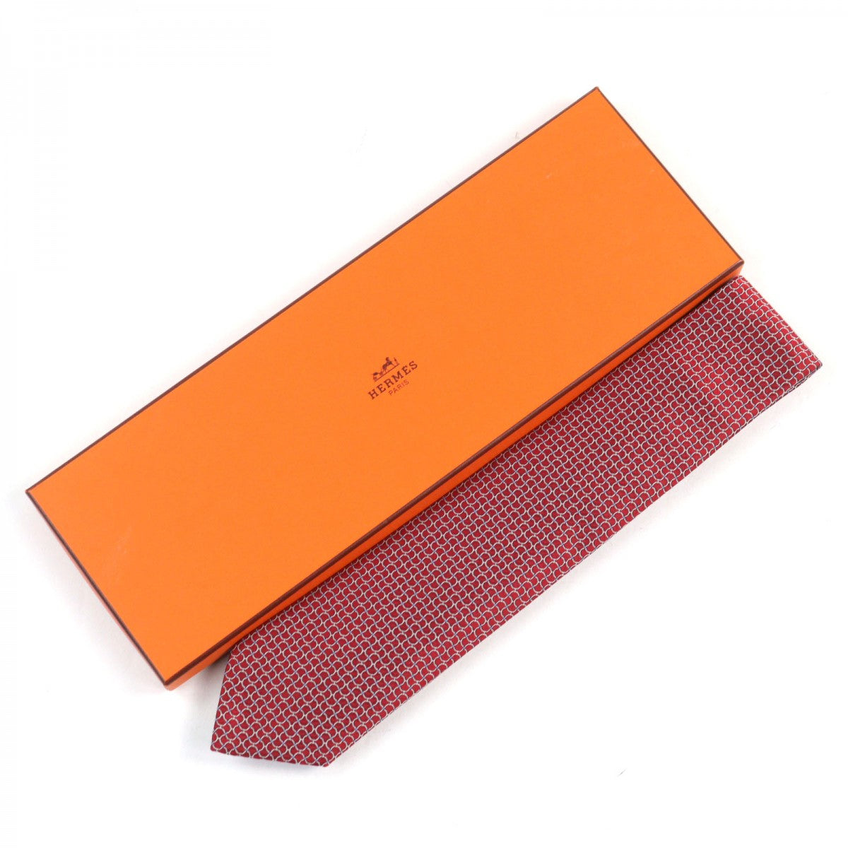 HERMES tie 659142T silk Red type CRAVATE