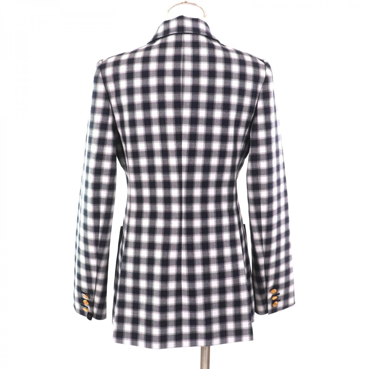 LOUIS VUITTON blazer 1ABR71 polyester Black White preppy checked blazer 36