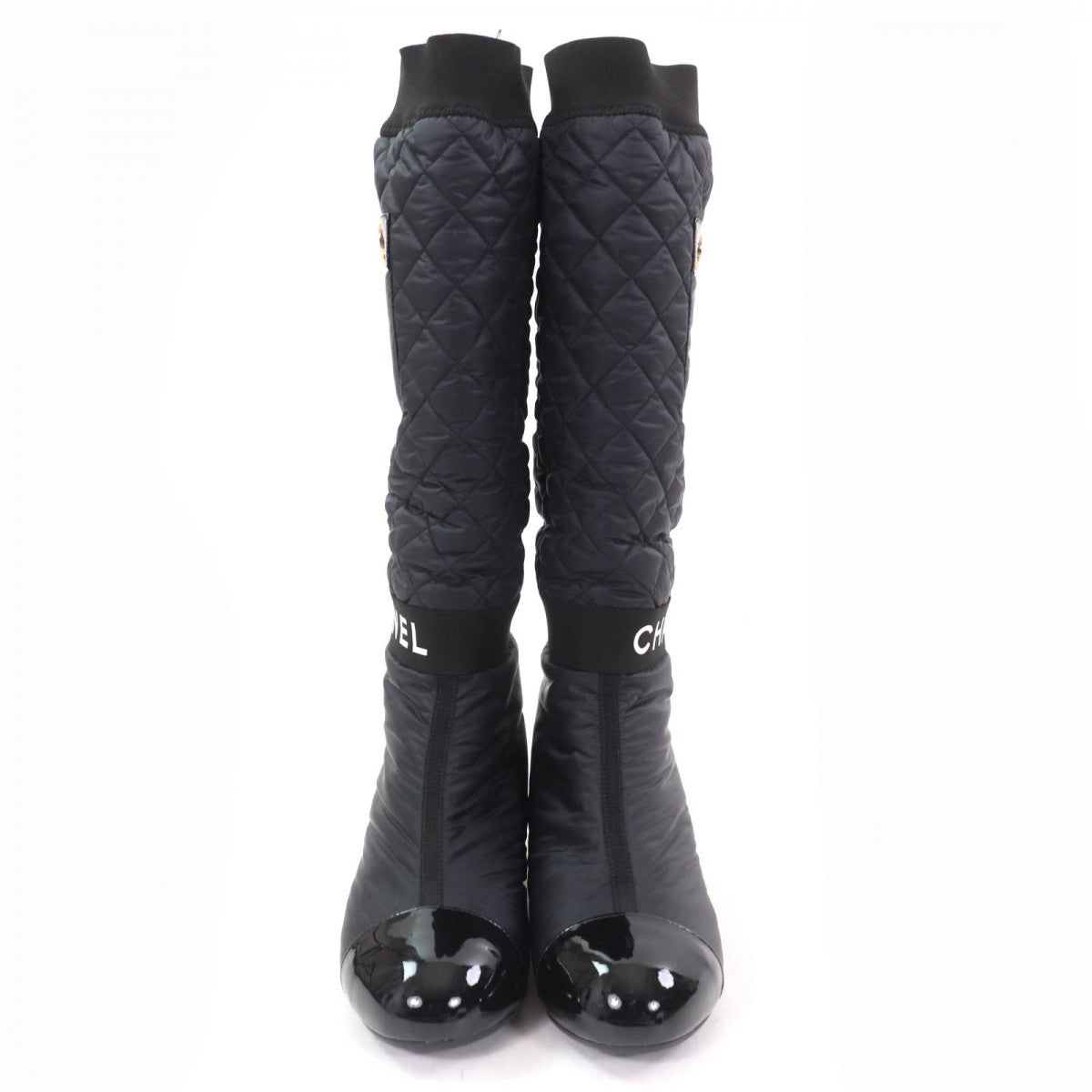 CHANEL Knee-high boots G38428 leather black 36