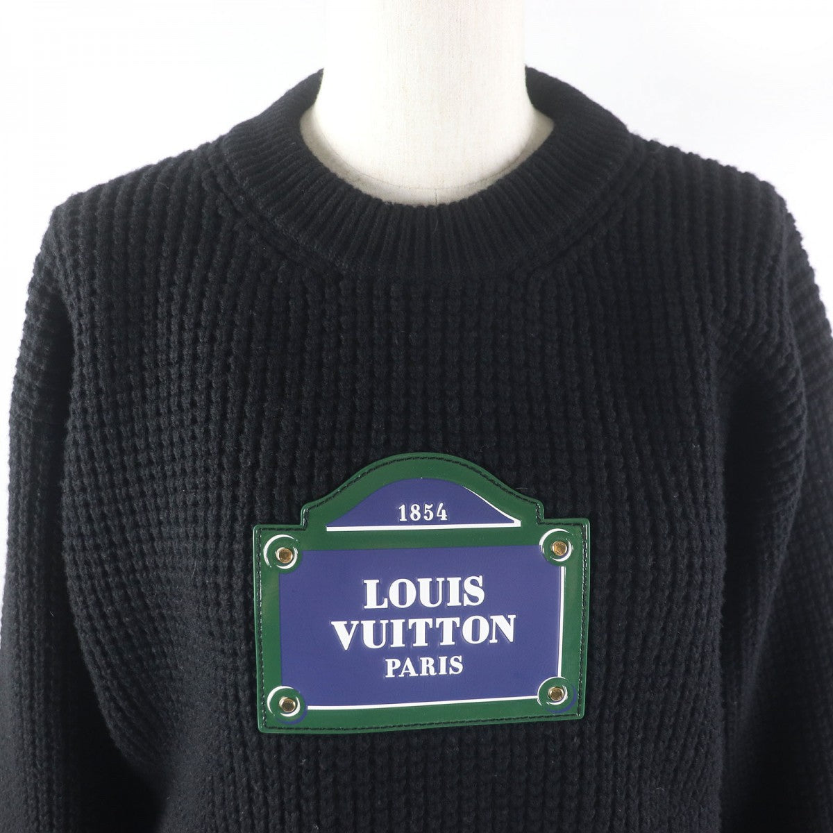 LOUIS VUITTON knit wool black LV Street Sign S