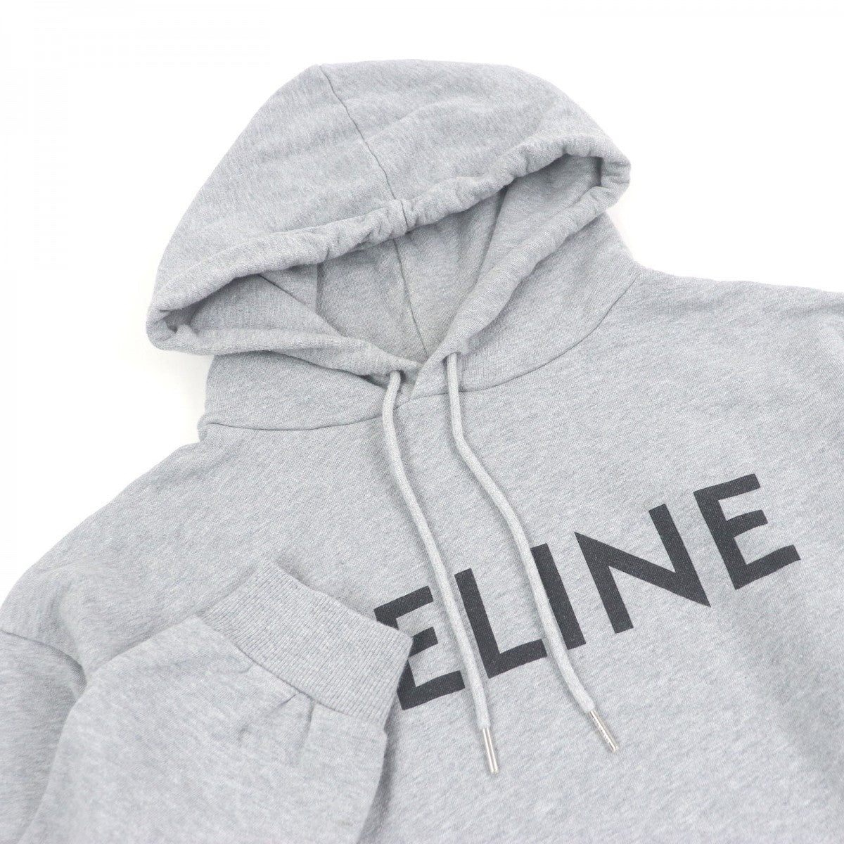 CELINE Hoodie 2Y321670Q cotton gray loose hoodie XL