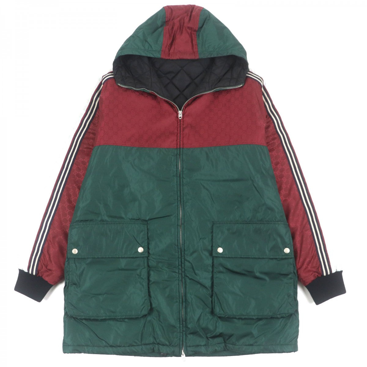 GUCCI Mountain Hoodie 590746 Nylon Green Bordeaux 46