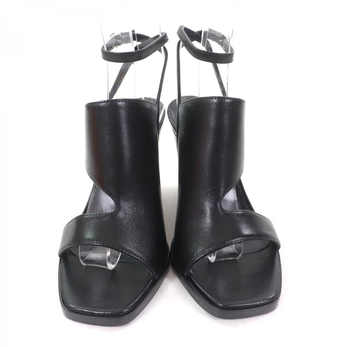 HERMES Sandals leather black Inconnu 85 35