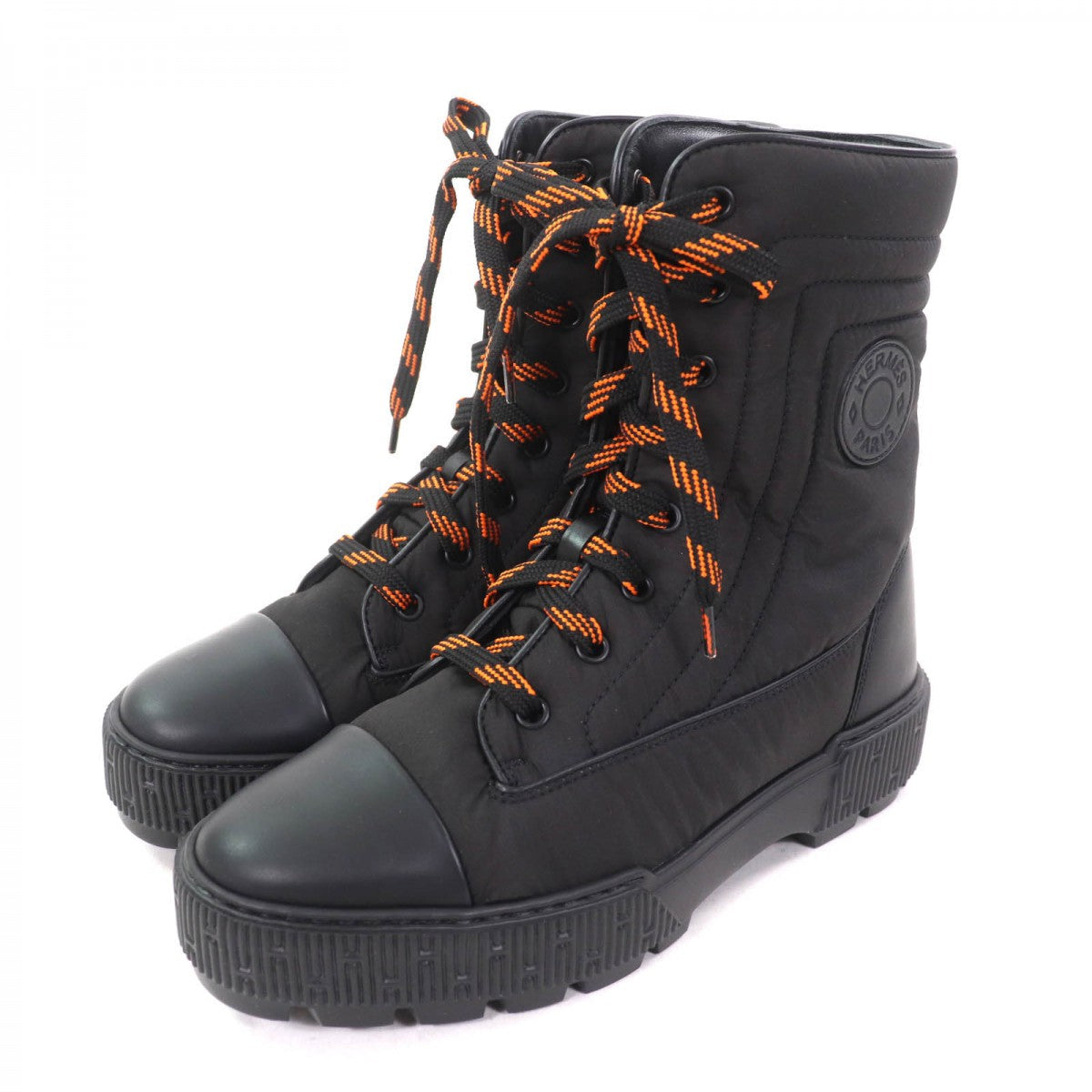 HERMES short boots Calf leather black fresh 37