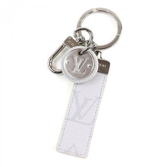 LOUIS VUITTON key ring M69325 leather White Silver Taiga Portocre Neo LV Club