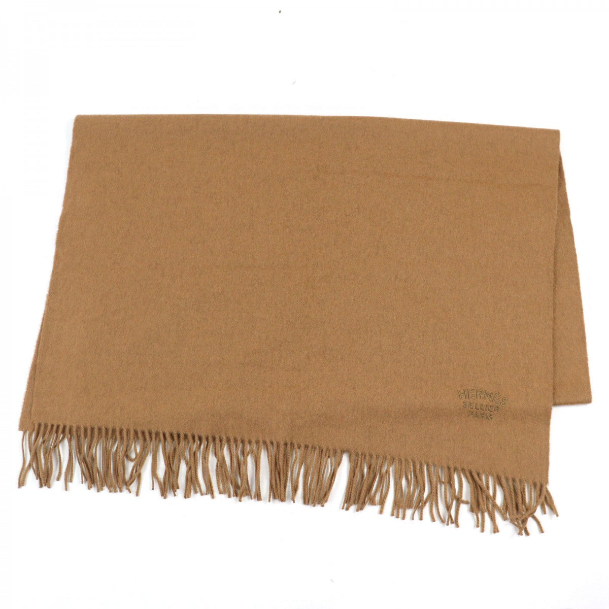 HERMES Scarf cashmere Camel
