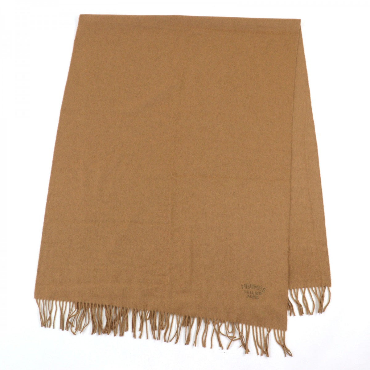 HERMES Scarf cashmere Camel