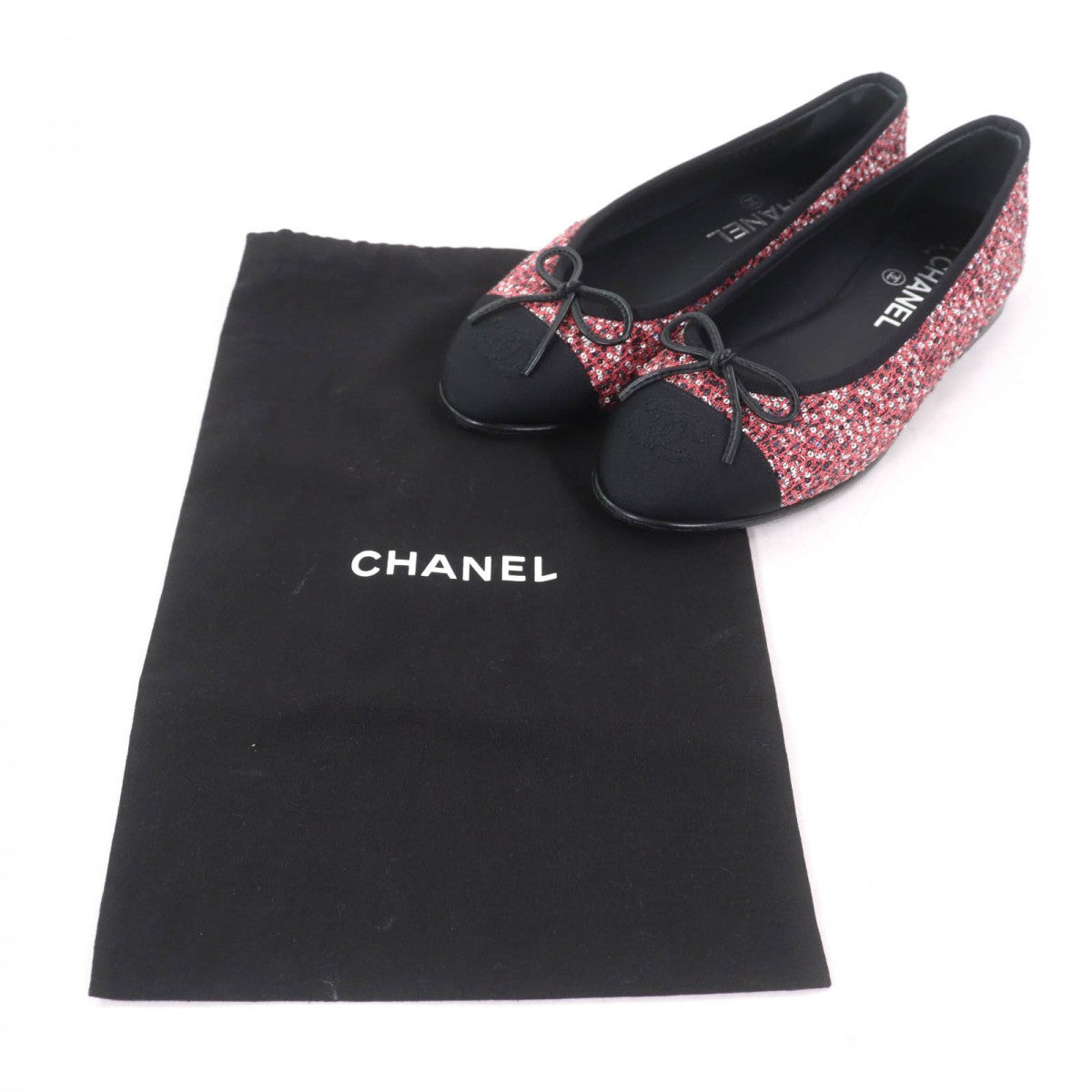 CHANEL Ballet shoes G02819 Sequin Pink type 36.5