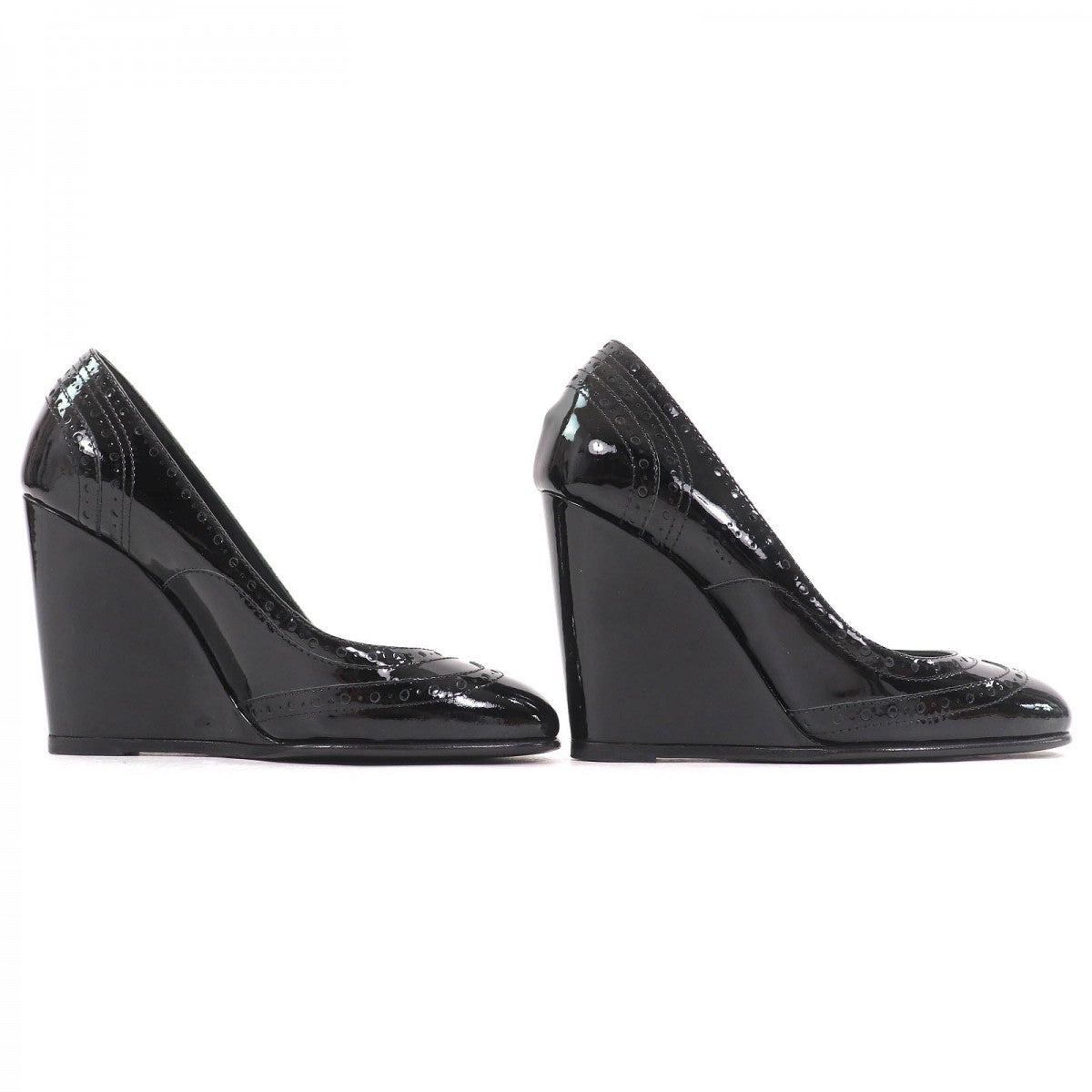CHANEL pumps G31216 Patent leather black 36.5