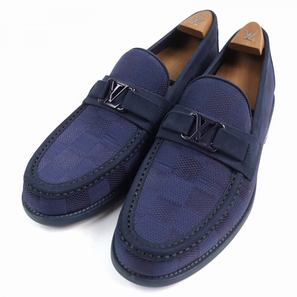LOUIS VUITTON loafers leather Navy type Major Line 6
