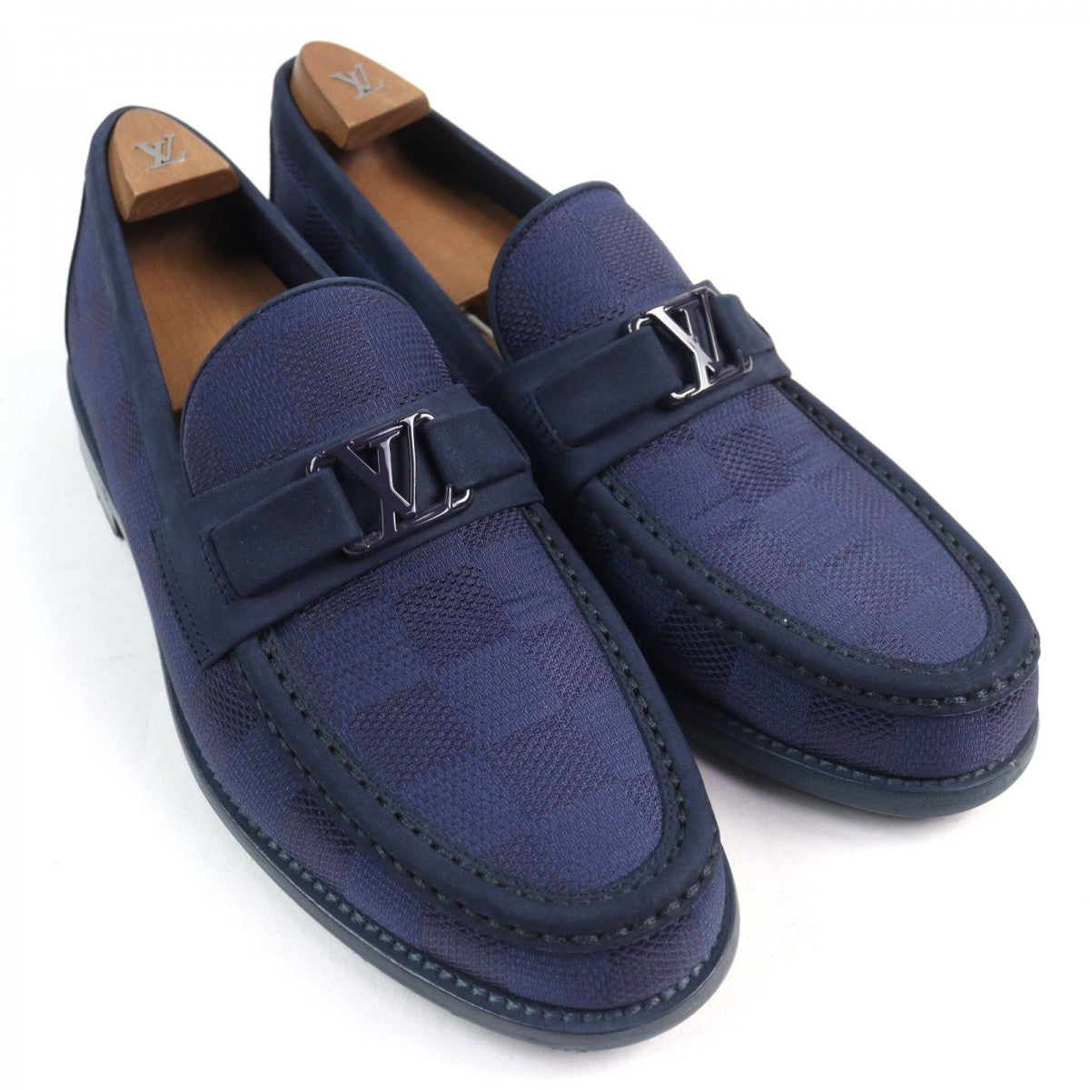 LOUIS VUITTON loafers leather Navy type Major Line 6