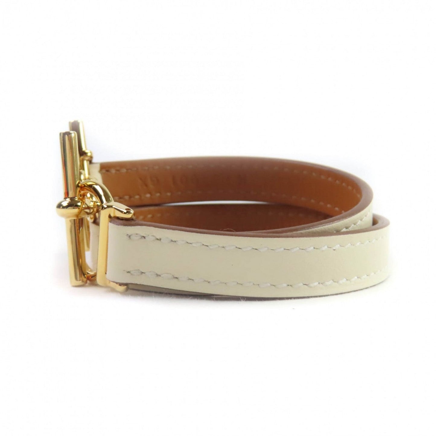 HERMES bracelet Vaux Swift Ivory Croisier Double Tour T2