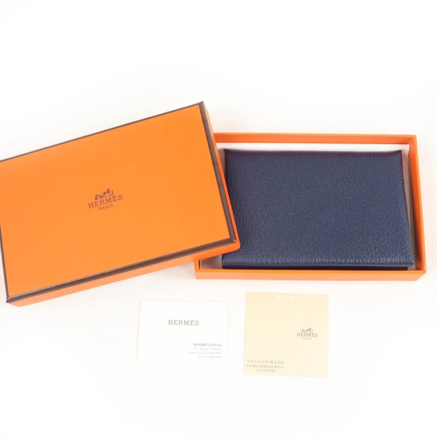 HERMES Coin case Shave blue Calvi duo