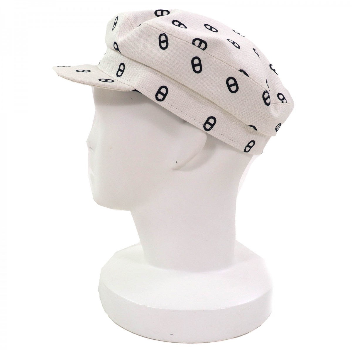 HERMES Casquette cotton White navy Vauban