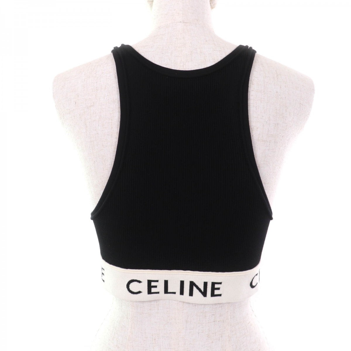 CELINE Tank top 2A68L372N cotton Black/Cream Athlete Bra / Mesh S