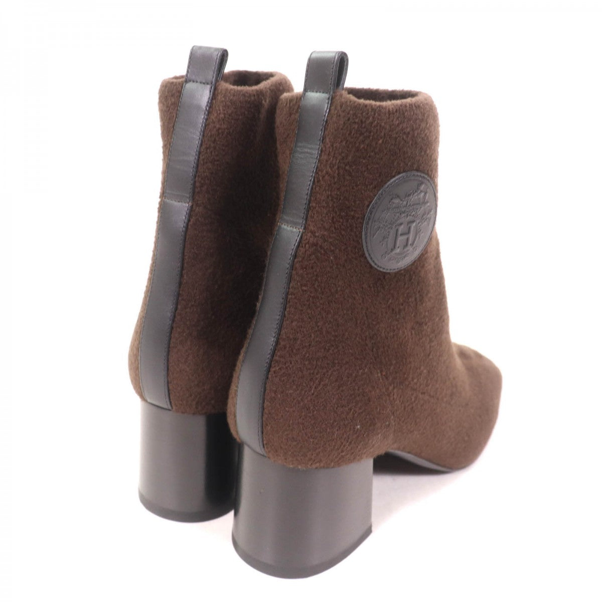 HERMES short boots knit Brown Volver 60 37