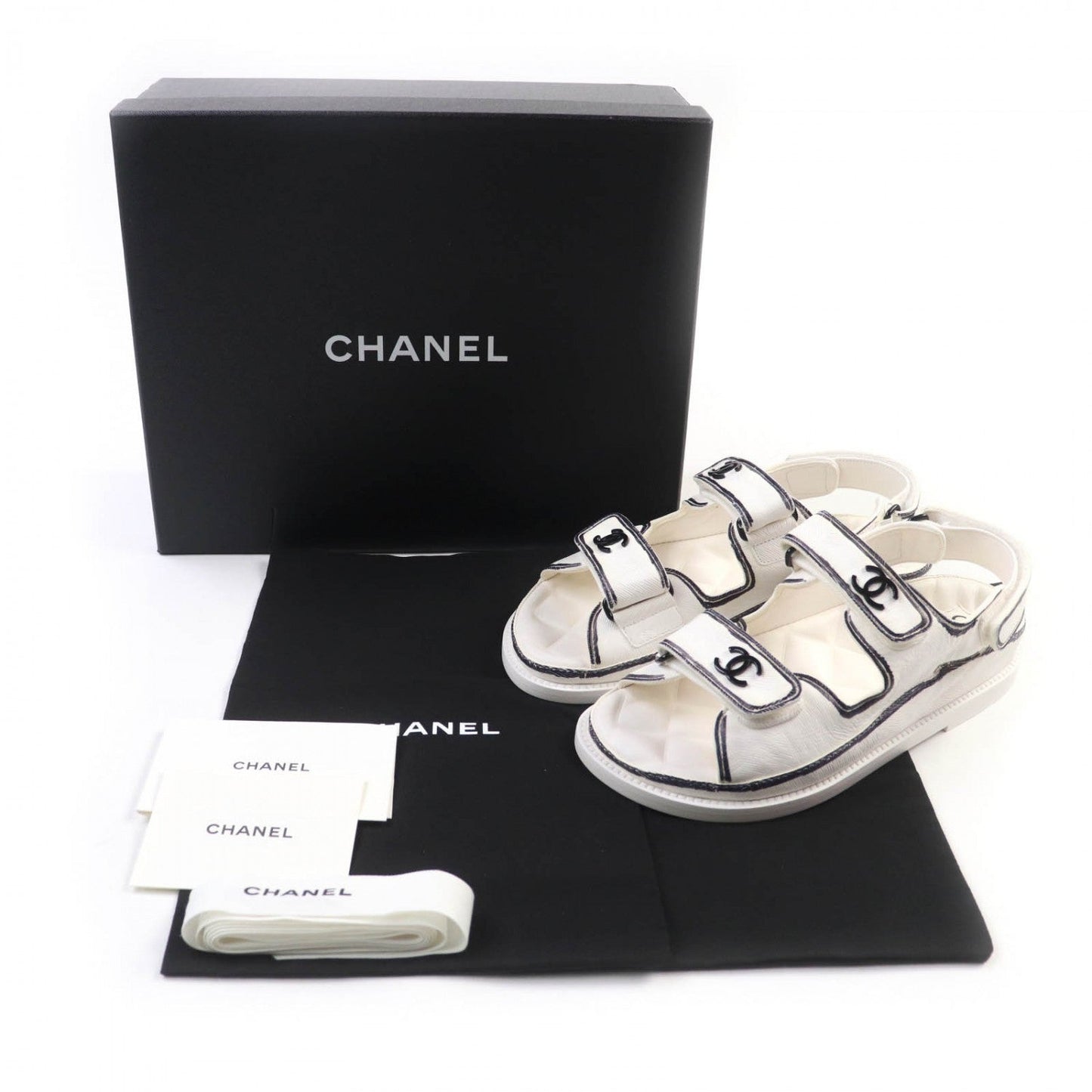 CHANEL Sandals 22C G35927 leather white 35