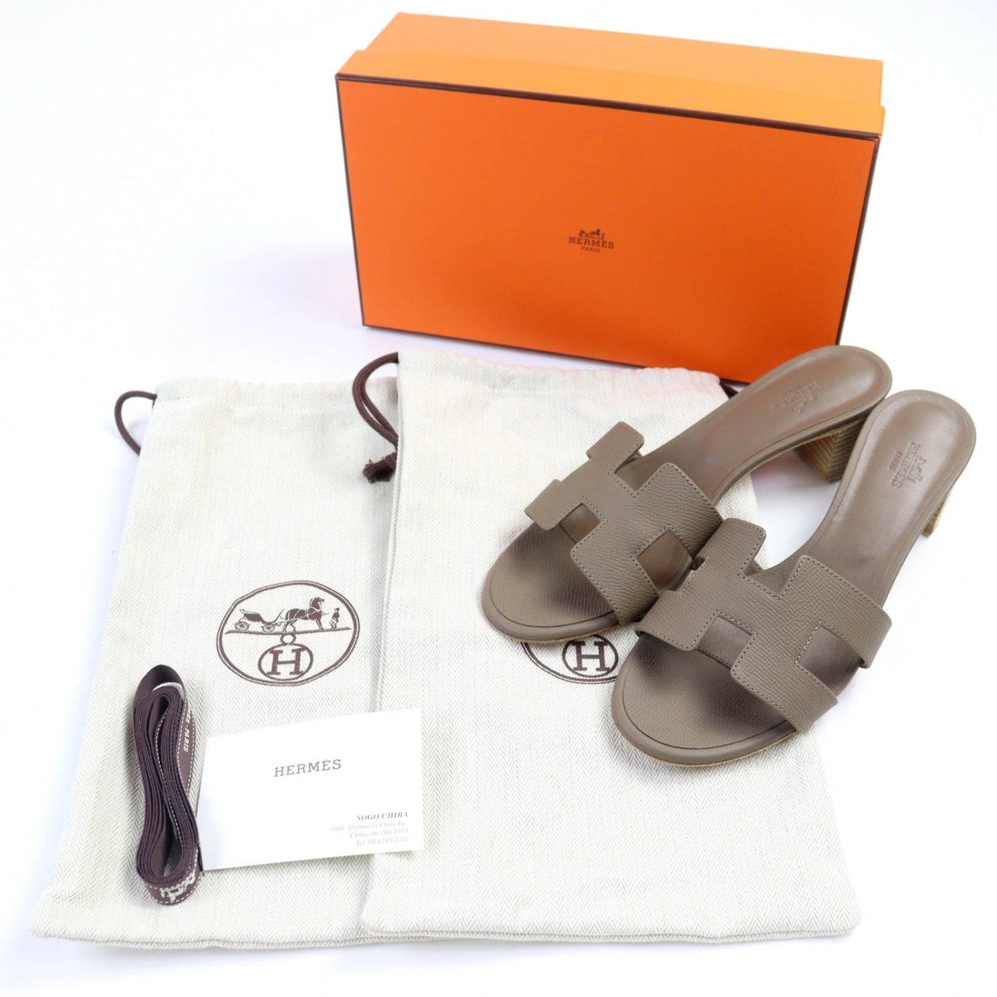 HERMES Mule AF151215Z leather Etope Oasis 39.5