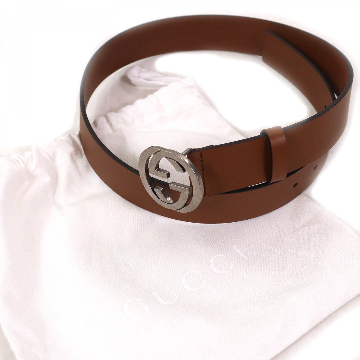 GUCCI belt 546389 leather Brown 85ã»34