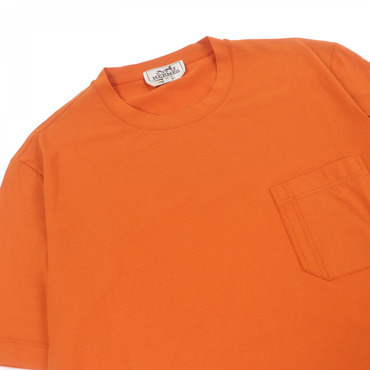 HERMES Short sleeve T-shirt cotton Orange M