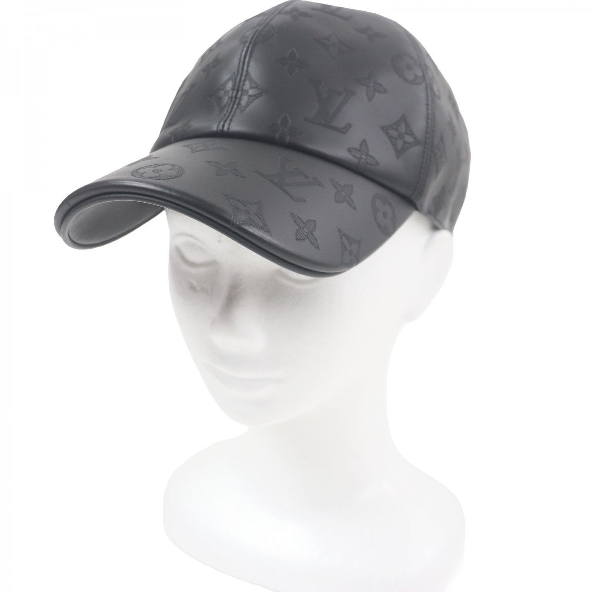 LOUIS VUITTON cap M76985 Cowhide black Cap Monogram Shadow 62