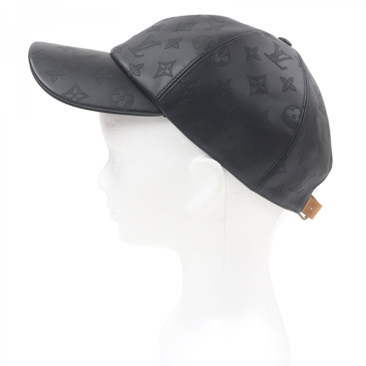LOUIS VUITTON cap M76985 Cowhide black Cap Monogram Shadow 62