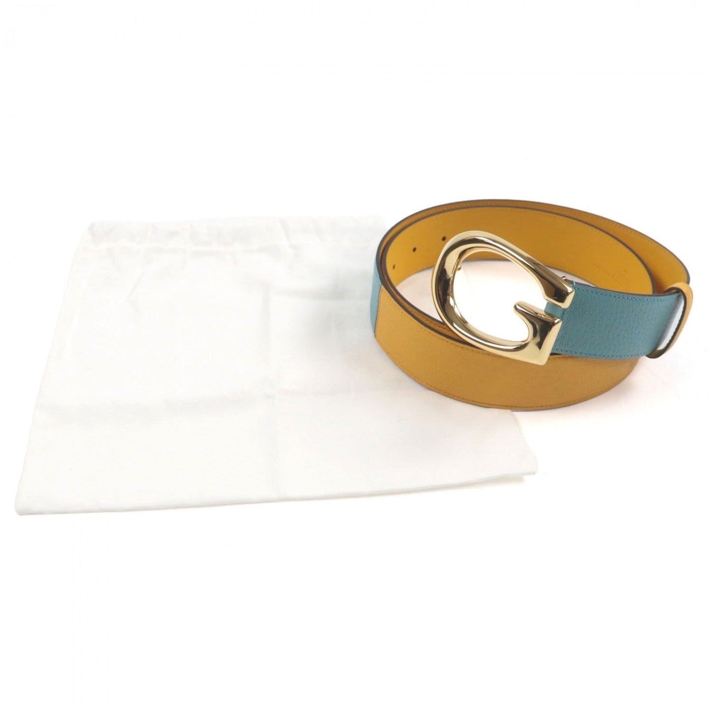 GUCCI belt 709954 leather Yellow blue 90ã»36